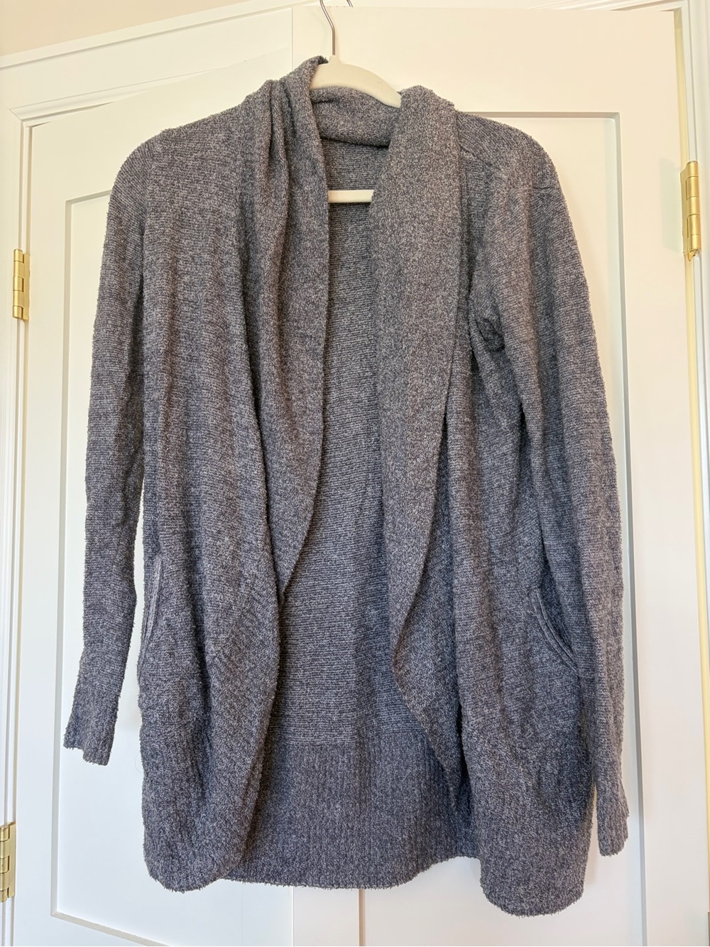 Barefoot Dreams Cozy Chic light grey Open-Front Women's Cardigan Sweater | XS